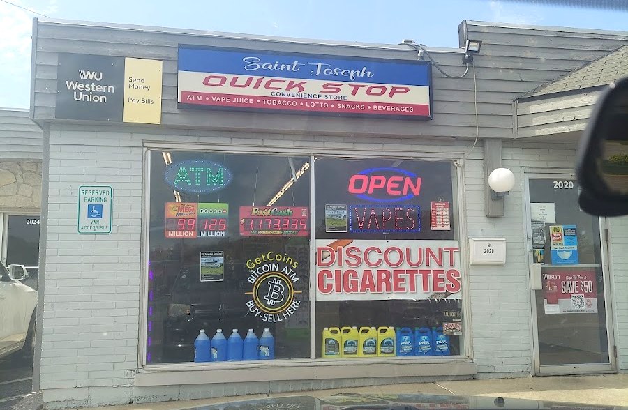 The Saint Joseph Quick Stop storefront at 2020 Washington Avenue